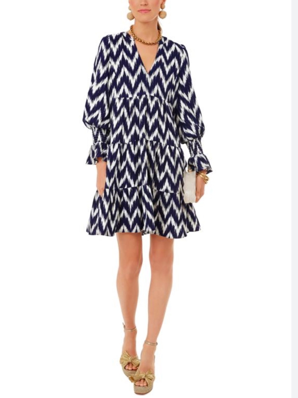 Pomander Place by Tuckernuck Kenzo Ruffle Sleeve V-Neck Dress Size Large